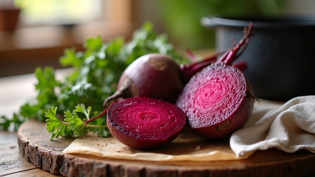Sélection et lavage des betteraves rouges