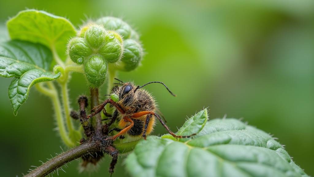 Application de bouillie bordelaise sur les feuilles d'une plante
