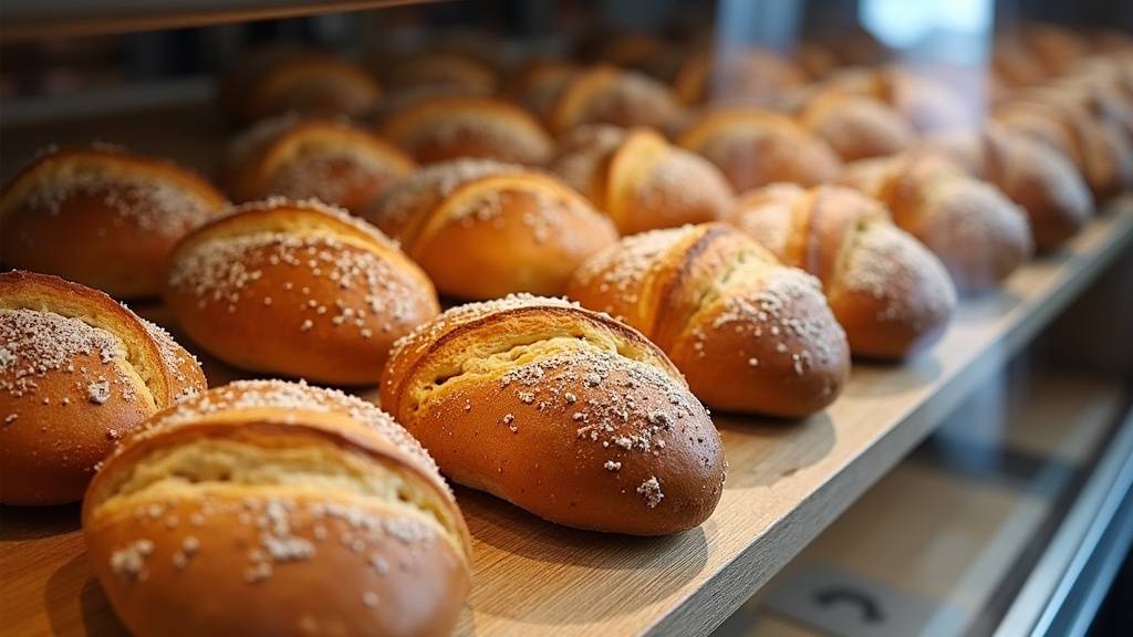 Vitrine de boulangerie avec viennoiseries