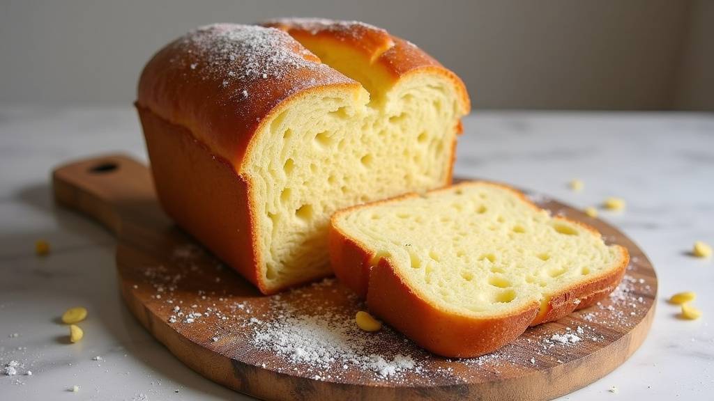 Brioche qui n'a pas levé sur une planche en bois