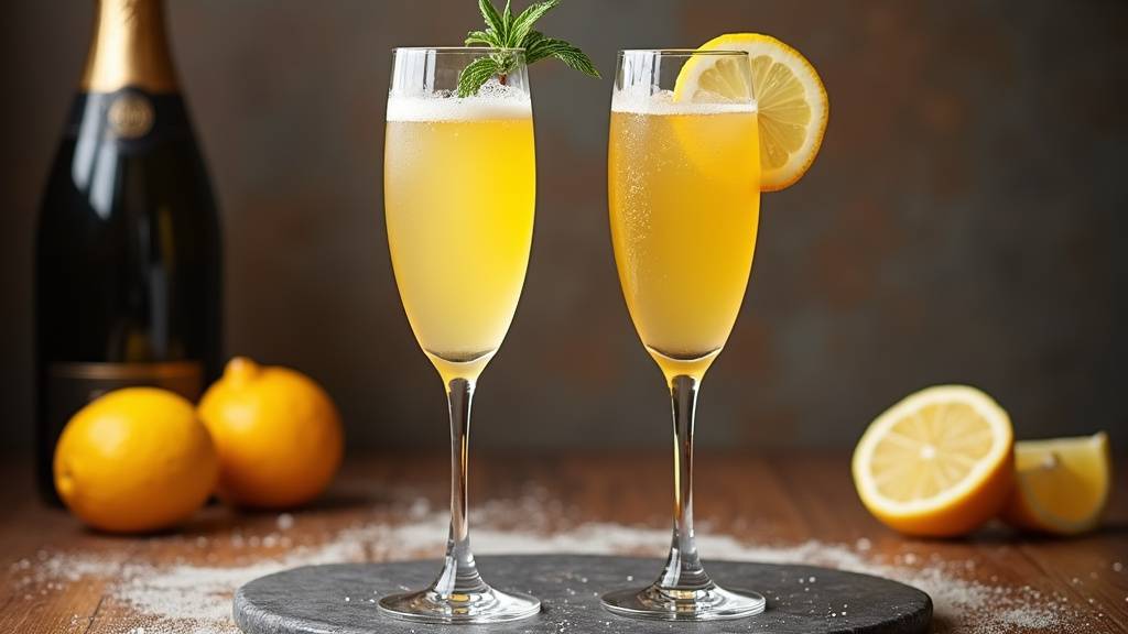 Cocktails au champagne élégants pour célébration