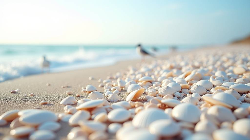 Coquilles d'huîtres accumulées sur une plage après une tempête
