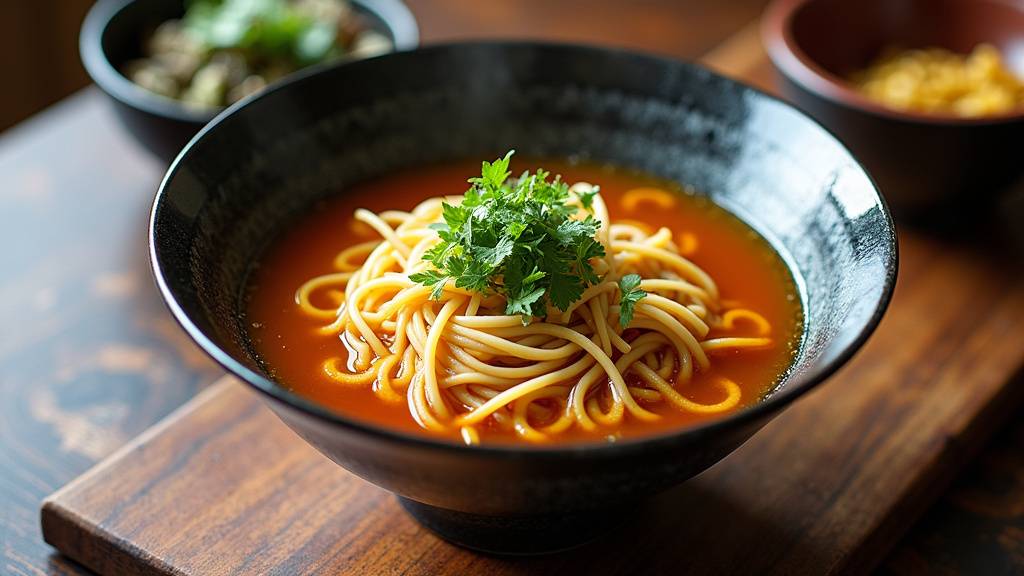 Ingrédients frais pour un ramen maison