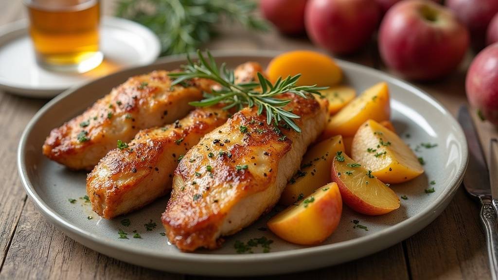 Cuisse de pintade rôtie aux pommes et cidre