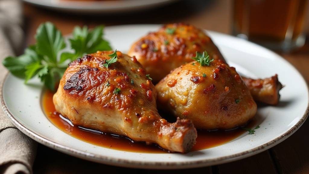 Cuisse de pintade mijotée aux girolles dans une cocotte
