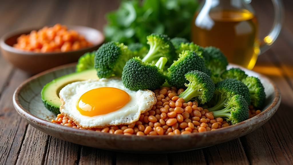 Tofu mariné avec patate douce et haricots verts